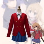 Anime tiiger DRAAKON Toradora Cosplay Taiga Aisaka Cosplay Kost&uuml;&uuml;m parukas koolivormid t&auml;ielik komplekt eritellimusel XL white