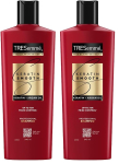 TRESemm&eacute; Keratin Smooth &Scaron;ampoon 340 ml || Keratiini ja argaania&otilde;liga sirgemate|| l&auml;ikivamate juuste jaoks - Toidab kuivi juukseid & kontrollib kahu|| Meestele & beige
