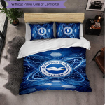 Brighton & Hove Albion Jalgpall 3-osaline Voodipesukomplekt Pehme Tekikottikomplekt Padjap&uuml;&uuml;ridega Tr&uuml;kitud Magamistoa Dekoorikomplekt Kodu jaoks 135cm*200cm
