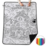 Kunstiteraapia kingitused naistele Halloweeni DIY v&auml;rvimistekk 24 markeriga, V&auml;rvi oma pleed L&otilde;&otilde;gastavad hobid T&auml;iskasvanute pleed, Kummitus K&otilde;rvits K black
