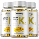 Xemenry K2-vitamiin MK-7 200mcg pehmekapslid 120 tk &mdash; Luude tugi, Mineraalide tugi, Kaltsiumi imendumine 120*3