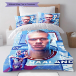 Erling Haaland Kuninga Voodipesu Tekikomplekt Tekikate Padjap&uuml;&uuml;r Kodu Kaunistus S&uuml;nnip&auml;evakingitus (1 * tekikott + 2 * padjap&uuml;&uuml;ri, ilma s&uuml;damikuta) 140x200cm
