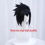 Uchiha Sasuke Cosplay Kost&uuml;&uuml;mikomplekt - Anime Hokage Shippuden Kolmas P&otilde;lvkond Hall &Uuml;likond Parukas Halloweeni jaoks XXXL black