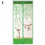 Kodukaunistusega k&auml;ed-vabad magnetiline pehme uks, vastupidav k&auml;rbsestik s&auml;&auml;set&otilde;rje v&otilde;rkkardin 90cm x 210cm sinine