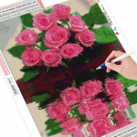 5D DIY teemantmaal roosa roos kividest T&auml;isringikujuline teemanttikandid 30*40 cm