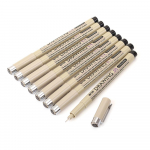 KNOW 8tk/partii Pigma Micron Sketch Marker Pen Must Pigment Liner Neelde Joonistuspliiats