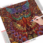 5D DIY Teemantmaal Maalitud Multifilm Loomad &Ouml;&ouml;kull Mosaiik Tikand Loom Ristpiste 20*20 cm