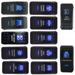 Veekindel 12V 20A varras ARB 5P Push Rocker l&uuml;liti sinine LED-valgusti autom&uuml;&uuml;k Tray Light