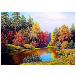 Teemantmaaling S&uuml;gisene tiik &uuml;mmargune teemantpilt naturaalne teemanttikandid maastik Rhinestone 20X30CM