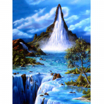 T&auml;ielikult &uuml;mmargune DIY teemant Scenic 5D teemantmaaling kivist mosaiikdekoor 20X30CM