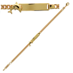 Les Tr&eacute;sors De Lily [B9938] &ndash; kullatud &auml;&auml;rekett 'Bambino Dauphin' Golden - 16 cm 5 mm kuld