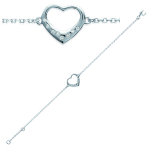 Les Tr&eacute;sors De Lily [J0840] - Bracelet Argent 'Love' blanc argent&eacute; (rhodi&eacute;) - 13x12 mm h&otilde;be