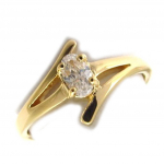 Bague plaqu&eacute; or 'C&acirc;lin' blanc 50 kuld