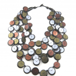 Les Tr&eacute;sors De Lily [M8244] - Collier 'Kilimanjaro' marron vert (5 rangs) must