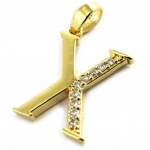 Les Tr&eacute;sors De Lily [M8742] - kullatud ripats  Letter X  valge kuld - 21x10 mm kuld