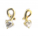 Les Tr&eacute;sors De Lily [M8906] - Boucles Plaqu&eacute; Or 'C&acirc;lin' Blanc dor&eacute; - 10x5 mm kuld