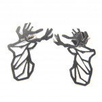 7bis [P5903] - h&otilde;bedased 'Origami' (hirv) k&auml;sitsi valmistatud k&otilde;rvar&otilde;ngad - 22x15 mm h&otilde;be