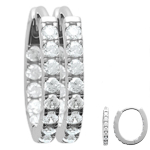 Les Tr&eacute;sors De Lily [Q4961] - h&otilde;bedased k&otilde;rvar&otilde;ngad 'Cristal Pl&eacute;nitude' h&otilde;bevalged (roodiumiga kaetud) - 18x16 mm - 2 mm valge