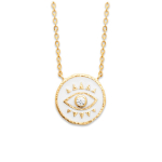 Les Tr&eacute;sors De Lily [Q8158] - Collier Plaqu&eacute; Or 'Cl&eacute;opatra' blanc dor&eacute; (oeil) - 15 mm valge