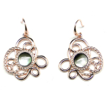 Les Tr&eacute;sors De Lily [Q8770] - Boucles cr&eacute;ateur 'Acapulco' nacre dor&eacute; ros&eacute; (gold pink) - 25x25 mm hall