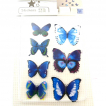 Les Tr&eacute;sors De Lily [N4136] - Stickers 3D 'Papillons' bleu sinine