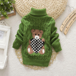 Baby Winter Children Kids Cartoon Kootud Pullover Soe &Uuml;ler&otilde;ivaste Sviiter 120 roheline