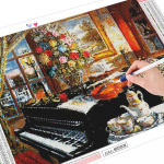 Teemantmaaling Klaveri mosaiik joonistus Magamistoa kaunistus Teemanttikandid 20X30CM