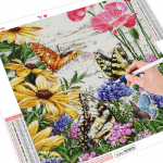 5D teemantmaal Mosaiik Liblikad Ristpistes T&auml;isruudukujulised pildid Rhinestone 30x30CM