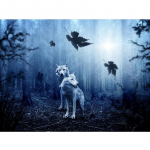 Diamond Embroidery Wolfkuva Mosaic Crystal 5D ristpistes Teemantmaaling DIY 20X30CM