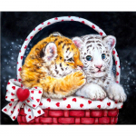 DIY 5D t&auml;isteemantmaal Ristpistes tiiger korvis Mosaiik Teemanttikandid 20X30CM
