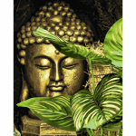 Maalimine numbrite j&auml;rgi DIY 40x50 Plantain ja Buddha kuju Figuurid L&otilde;uend Pulmakaunistus Kunstpilt Kingitus 40x50cm no frame
