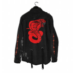 Demon Hunter Skull Must teksajakk Meeste Rock Punk Raskemetallist dressipluus Supenderid Hole Streetwear XL