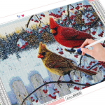 Teemantmaaling 5d talvine maastik DIY t&auml;isruudu teemanttikandid k&auml;sit&ouml;&ouml; kodukaunistus Full Round (20X30CM)