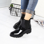 Shoelife Fashion veejalatsid Naistele l&uuml;hikese toruga T&auml;iskasvanute vihmasaapad Vaba aeg Libisemiskindlad kummikingad Veekindlad vihmasaapad 40 must