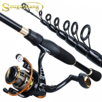 Teleskoop&otilde;ng koos 13+1BB spinningurulliga Kaasaskantav spinningu komplekt bassip&uuml;&uuml;giks 2.4mRod 3000Reel