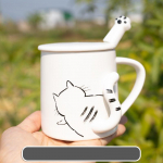 Kruusid Naiste lusikas kohvitass keraamiline paari stiil Lihtne leibkonna joogitass hommikus&ouml;&ouml;gi piima teetass