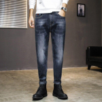 Slim Fit Ripped Jeans Homme Brand Teksad Mehed Puuvill Mehed Klassikaline Mood Meeste Teksad V&auml;rvid Stiil TPK02 28 sinine