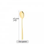 Kuldne 304 roostevabast terasest peegel-kahvelnoad, lusikad, s&ouml;&ouml;gin&otilde;ude komplekt, kaasaskantav k&ouml;&ouml;gin&otilde;ukomplekt, s&auml;rav s&ouml;&ouml;giriistade komplekt 1pcs Teaspoon