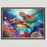 5D DIY teemanttikandid Merekilpkonn Teemantmaal T&auml;is&uuml;mmargune kividest dekoratiivne maal Full Round 20x30CM