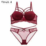 DKGEA top seksikas rinnahoidja Push Up rinnahoidja side, must naiste aluspesu komplekt, pits 80B