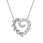 Gica Gema 925 h&otilde;bedane kaelakee unikaalne disain s&uuml;damekujuline ripats Romantiline peen ehe Pulmapeo kingitused Uus trend 925 Silver valge