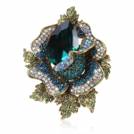 Blucome Vintage Mixcolor lillepross, kristall n&ouml;&ouml;pn&otilde;eltega Naiste pross &uuml;likonnakoti jaoks Ehted Uusaasta kingitused roheline