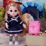 17 cm mini liigutatav 13 liigestega nuku t&uuml;drukute m&auml;nguasi 3D suurte silmadega BJD printsessi komplektid kleidid kollektsiooni laste nuku kingitus