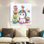 Loomade isetegemine 5D teemantmaaling V&auml;ike &uuml;kssarvik Teemanttikandid T&auml;iskihiline Anime Ristpistekomplektid Kodukaunistus K&auml;sitsi valmistatud kingitus Round 25x25cm