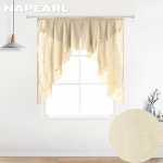 1 TK NAPEARLi &uuml;hev&auml;rviline t&uuml;llist valance uksekardin Short Rod Rocket dekoratiivne akna k&ouml;&ouml;gikardin W100cm x L150cm beež