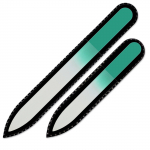 Set of 2 Color Glass Nail Files, Hand made of Czech tempered glass C-MS