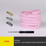 NR.8 1 paar elastset magnetilist 1 sekundit lukustuvad kingapaelad Creative Quick, lipsuta kingapaelad, lapsed t&auml;iskasvanutele m&otilde;eldud unisex kingapaelad tossud kingapaelad roosa
