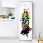 Toiduroosi kleebised k&uuml;lmkapi taustapildil k&ouml;&ouml;gis Vin&uuml;&uuml;lplakat K&uuml;lmkapi kleebis Kodukaunistus Magamistoa uusaasta kaunistus 60x150cm(1 pcs)