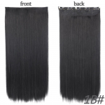 MISS WIG pikad sirged s&uuml;nteetilisest kiust juuksepikendused &uuml;hes t&uuml;kis, 5 klambriga must pruun juuksepael naistele igap&auml;evaseks kandmiseks 55 cm