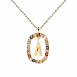 Gica Gema 925 Sterling Silver Gold A&ndash;Z Initial MSCK t&auml;hestiku Pendente pika ketiga kaelakee &Ouml;elge minu nimi Peened ehted A